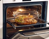 Ovenschaal met deksel en handgrepen, 5,1 l, rechthoekige glazen braadpan van hittebestendig glas, glazen ovenvorm voor vlees, lasagne, oven