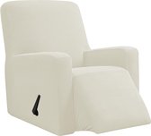 Hoes fauteuil jacquard, Fauteuilhoezen, stretchhoes voor relaxfauteuil compleet, Elastische hoes voor tv fauteuil (Wit)