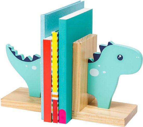Eurekakids Boekensteun Dino voor Kinderen - Decoratieve Kinderboekensteun Dinosaurus voor Kinderkamer - Hout — afbeelding 4
