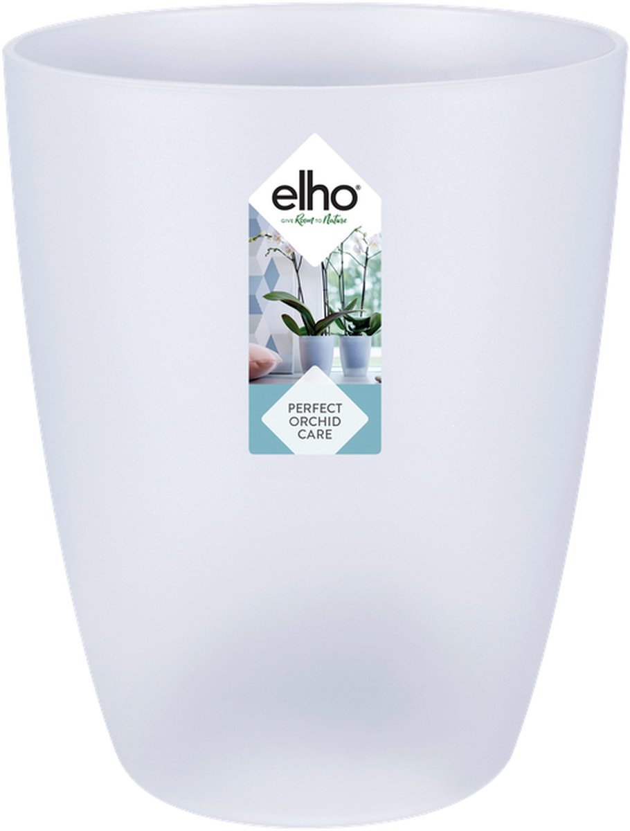 Elho Brussels Orchidee Hoog 12.5 - Bloempot voor Binnen - Ø 12.5 x H 15.5 cm - Transparant
