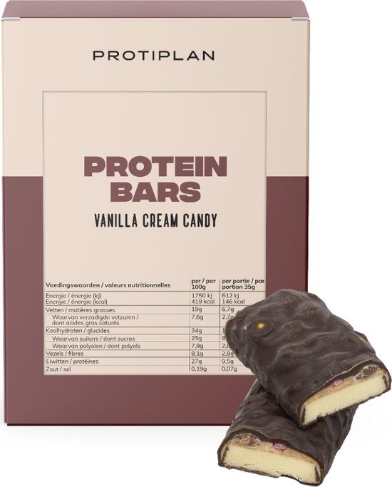 Protiplan Reep Vanille Confetti 7 x 35 gram Low carb snack Eiwitrepen bol