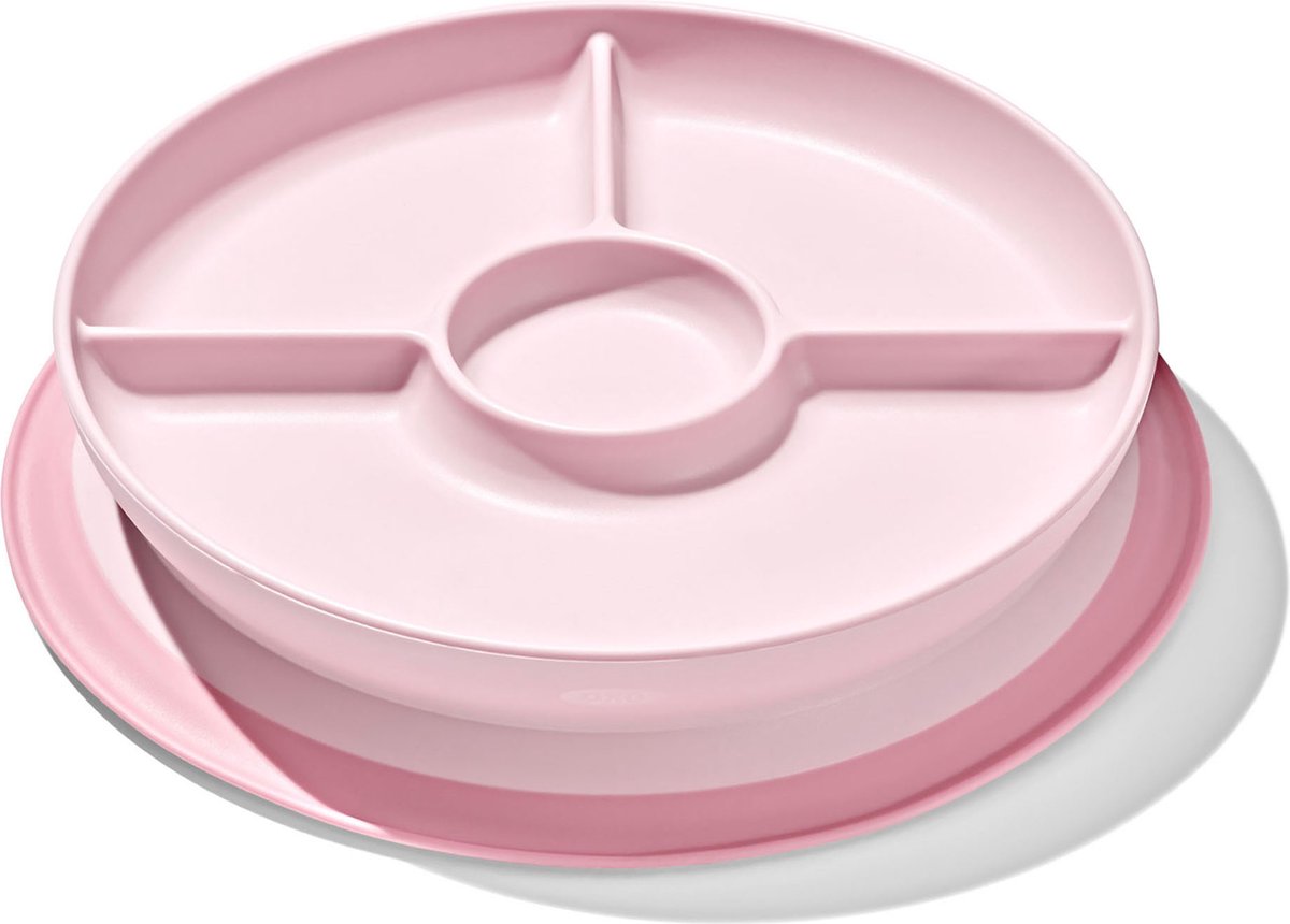 Goedkoopste OXO tot Stick & Stay Bord met 3 vakjes - Babybord - Kinderbord - Bordje zuignap - Baby servies - Blossom