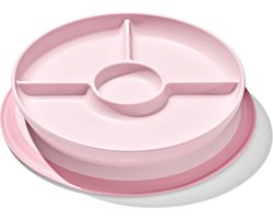 foto van OXO tot Stick & Stay Bord met 3 vakjes - Babybord - Kinderbord - Bordje zuignap - Baby servies - Blossom