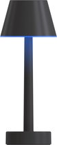 Calex Oplaadbare Tafellamp Lucca - Draadloos - Dimbaar - Warm Wit Licht & RGB - Waterdicht - Decoratie voor Tuin, Woonkamer, Slaapkamer - Sfeerverlichting – Zwart