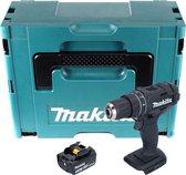 Makita DHP 482 M1JB Accu klopboormachine 18 V 62 Nm Zwart + 1x accu 4.0 Ah + Makpac - zonder lader