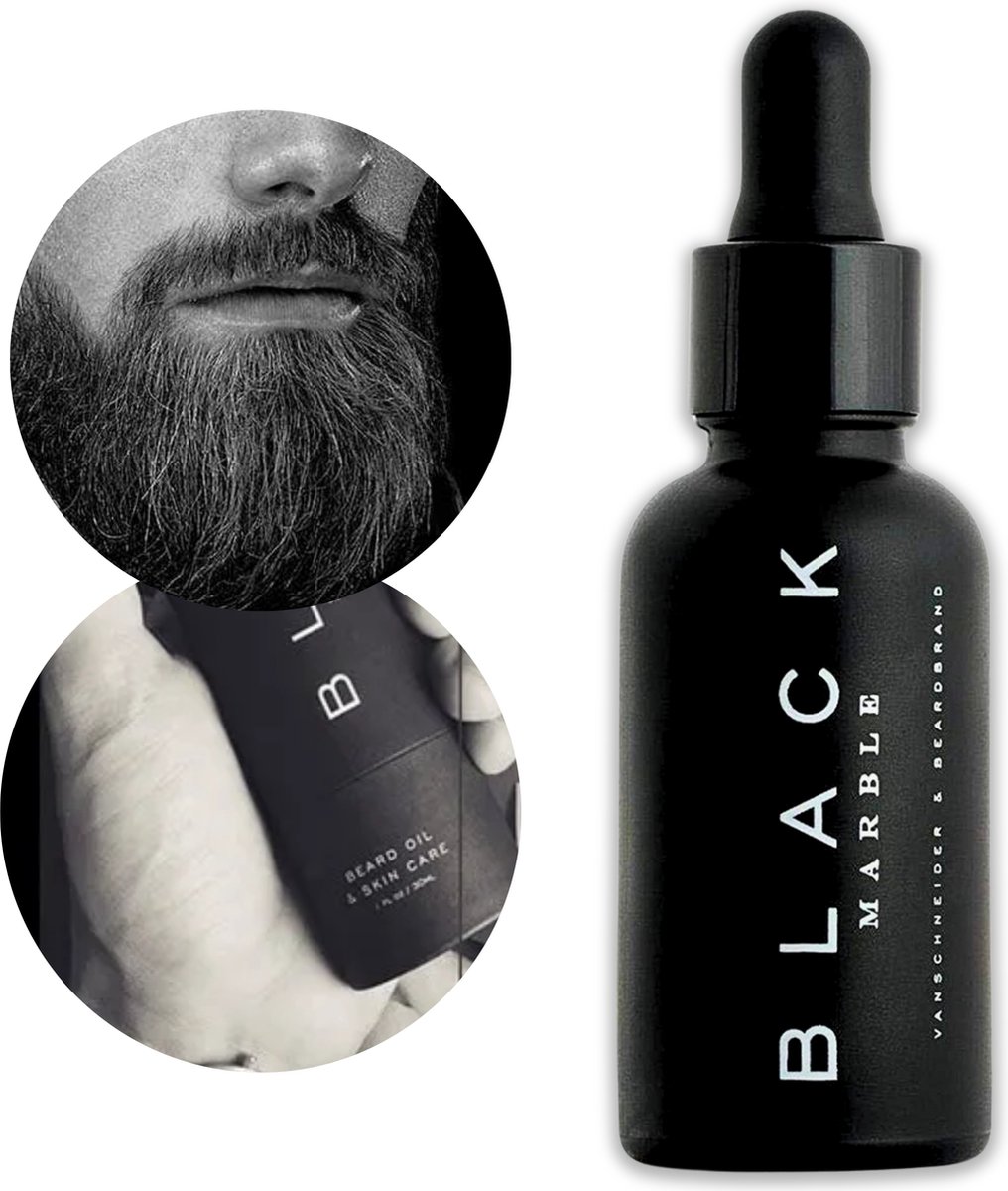 Goedkoopste Black Marble baardolie 30ml - Voor baardgroei - Olie Baardverzorging - Beard oil - Baard Serum - Haarserum - Vitamine E