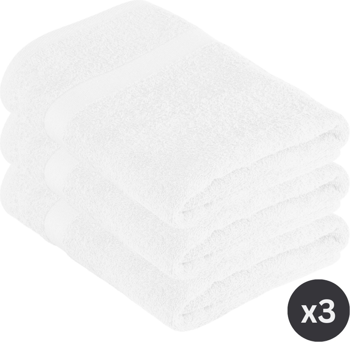 TISECO HOME STUDIO - Badlaken RIVA - SET/3 - 100% katoen - 450 g/m² - 100% katoen - superzacht en zeer absorberend - 70x140 cm - Wit