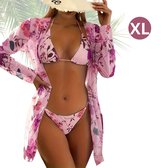 Livano Bikini Dames - Meisjes Bikini - Badpak - Push Up - Vrouwen Badkleding - Zwemmen - Sexy Set - Top & Broekje - Roze - Maat XL