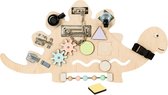 Montessori speelgoed - Educatief speelgoed - voor kinderen - Activiteitenbord - Houten speelgoed - Motoriek speelgoed - Leerzame spellen - 50 X 62,5 CM - Ontdekbord Dino