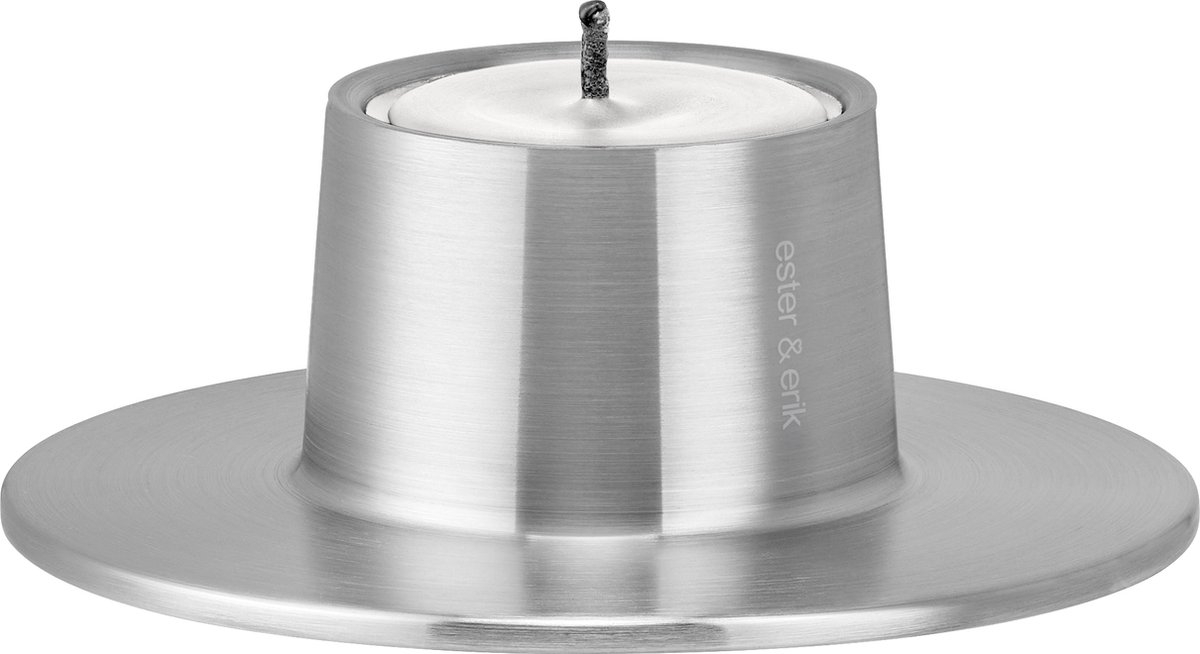 Ester & Erik | Outdoor Candle Holder Small Silver | Incl. Candle | Incl. Candle extinguishers | Luxury