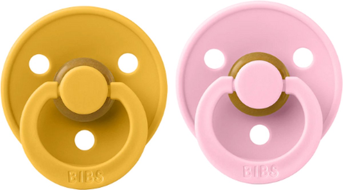Goedkoopste Bibs - Fopspenen - Maat 1 - Honey Bee & Baby Pink - 0-6 mnd - 2 stuks