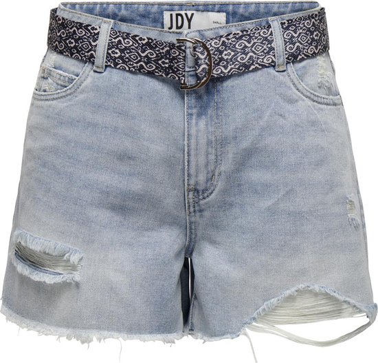 Jacqueline de Yong Broek Jdyhailey Hw Destroy Belt Shorts Dn 15325290 Light Blue Denim Dames Maat - XXL