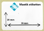 Maetik - Etiketten - 30x20mm - afneembaar - 1500/rol