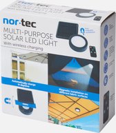 Nor-Tec multifunctionele lamp op zonne-energie | 12 x 3 cm | Nachtsensor | magnetische | draadloze laadfunctie en afstandsbediening