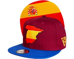 Capiche® Snapback Pet Spanje – Europees Kampioenschap Heren Voetbal – Donkerrood & Blauw – Verstelbaar met Druksluiting – Sportcap – Voetbalpet Spain – LIMITED EDITION