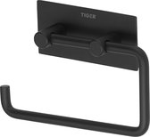 Tiger Square - Toiletrolhouder zonder klep - Zonder boren - 3M tape - Mat zwart