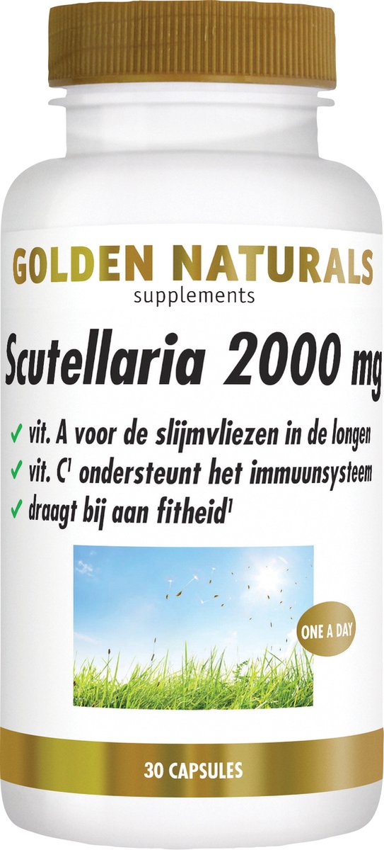 Goedkoopste Golden Naturals Scutellaria 2000mg (30 veganistische capsules