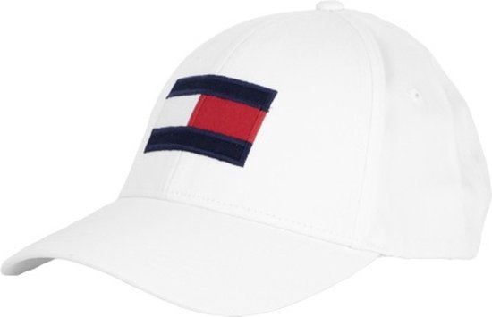 Tommy Hilfiger Casual Flag Cap (Wit met logoprint) Onesize Regular - Unisex - Pet