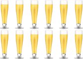 Professionele Bierglazen - (12 stuks) - 260ml - (Met Voet) - Bierglas - Bier - Glas - 26cl/0.26L - Pils - Glazen set - Hoogwaardige Kwaliteit - Vaasje - Speciaal Bier - Weizen