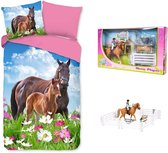 Dekbedovertrek Paard Dora - 1 persoons - afmeting 140 x 200/220 cm - inclusief speelset