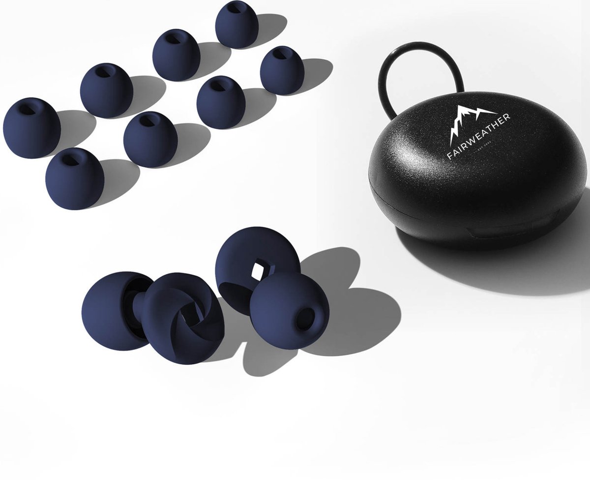 Goedkoopste Fairweather Oordoppen Silent Pro 3.0 – Geschikt voor Slaap of Festival Oordopjes - Slapen – Anti-Snurk – Earplugs Looping - Gehoorbescherming – Party Plugs - Sleep Plugs - Hoge Geluidsdemping (28dB) - 4 Maten (XS/SM/L) - Donkerblauw
