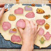 8 stuks oogstfeesten uitstekerset Thanksgiving uitstekers in de herfst design oogstfeest fondant uitstekers, kalkoen, esdoornblad, eekhoorns, kinderen Thanksgiving Cookie Cutter (I)
