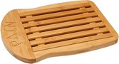 5Five Broodplank met opvangbak - bamboe - bruin - 34 x 26 cm