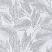 Natuur behang Profhome 378362-GU vliesbehang glad met natuur patroon glanzend zilver wit 5,33 m2