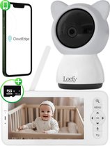 Loefy Babyfoon met Camera - Op afstand bestuurbaar - Video & Audio - Baby Monitor met Temperatuurweergave - Babyfoon camera met app voor Smartphone en Tablet