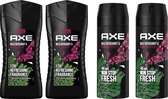 AXE Bergamote & Pink Rose - 2 x Gel Douche + 2 x Déo Spray