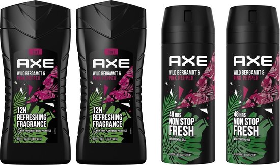 Pink Pepper Pink Axe Body Spray Axe Wild Bergamot Pink Pepper 12 X