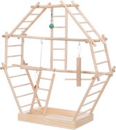 Houten ladderspeelplaats - 44 × 44 × 16 cm van Trixie met Vogelspeelgoed