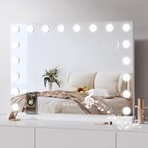 Miroir Hollywood Royals avec Siècle des Lumières - Miroir de maquillage - Enceintes Bluetooth - Éclairage LED 18x - Zoom 10x - 3 modes d'éclairage - Smart Touch - miroir hollywoodien - 80 x 60CM