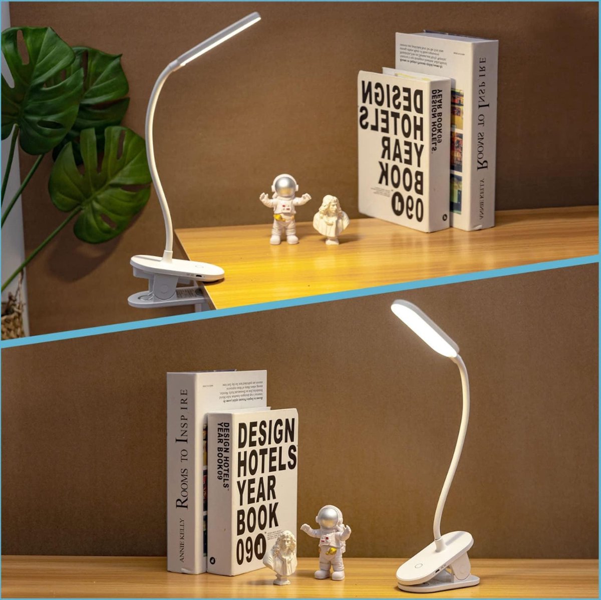2 Lampes De Lecture LED Rechargeables - Pince Flexible Pour Lit Et Bureau