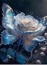 Peinture Diamond rose blanche 30x40 pierres rondes