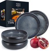 Moritz & Moritz Solid 4x soepplaat met steengoed 19 cm - komkom gemaakt van steengoed voor soep, pasta, salade of muesli