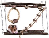 Kleine huisdier speelgoed hangbrug van Trixie met tunnel - voor uren speelplezier