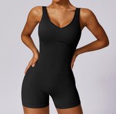 Daily Gym Jumpsuit - Maat M - Zwart - Gymsuit - Fitness kleding - Sportkleding - Yogasuit