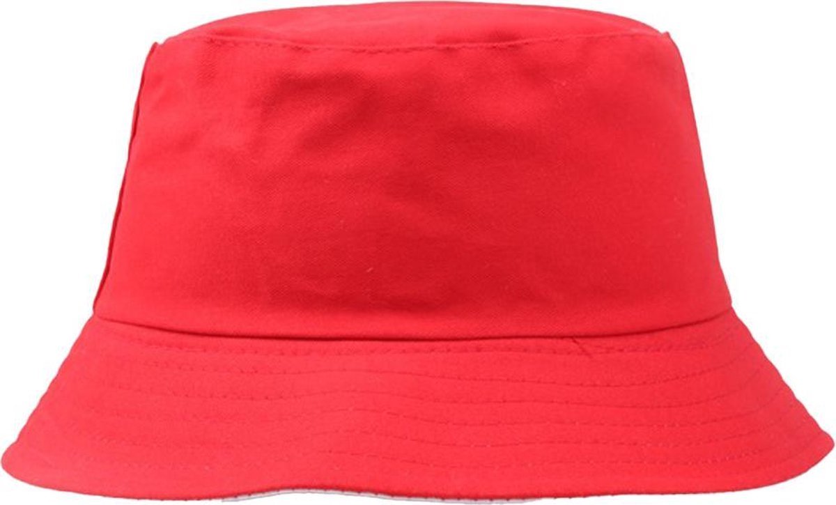 *** Hoed Festival Zomer - Bucket Hat - Vissershoedje - Rood - Zonnehoed - van Heble® ***