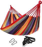 Hangmat voor meerdere personen 210 x 150 cm belastbaarheid tot 300 kg voor outdoor camping wandelen tuin kleurrijk GDC210 large