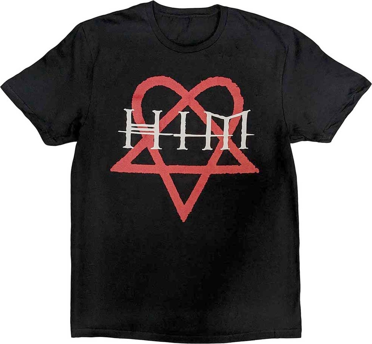 Him - Heartagram Heren T-shirt - M - Zwart