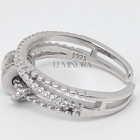 Luminora S925 Serenity Ring - Fidget Ring Zilver 925 - Anxiety Ring - Stress Ring - Anti Stress Ring - Spinner Ring - Spinning Ring - Draai Ring - Ring Zilver Dames - Zilveren Ring - Wellness Sieraden - Luminora Wellness Juwelier