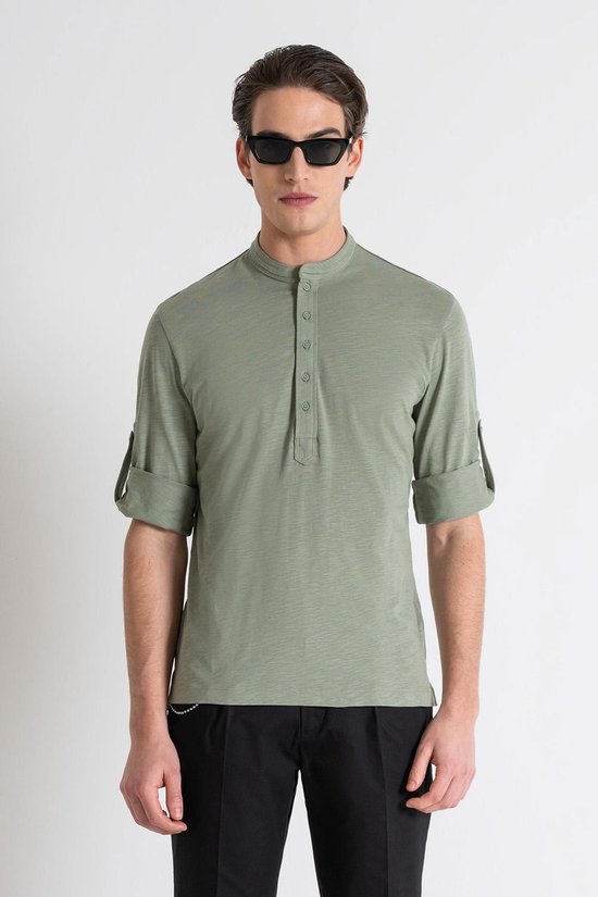 Antony Morato T-shirt Knitwear Mmkl00333 Fa100139 4077 Sage Green Mannen Maat - M