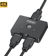 Premes - HDMI Switch - 4K@60hz - 2 In 1 Uit / 1 in 2 uit - HDMI Switch 2 Poorts - HDMI Switcher 3D - Ultra HD - HDMI Switch Automatisch