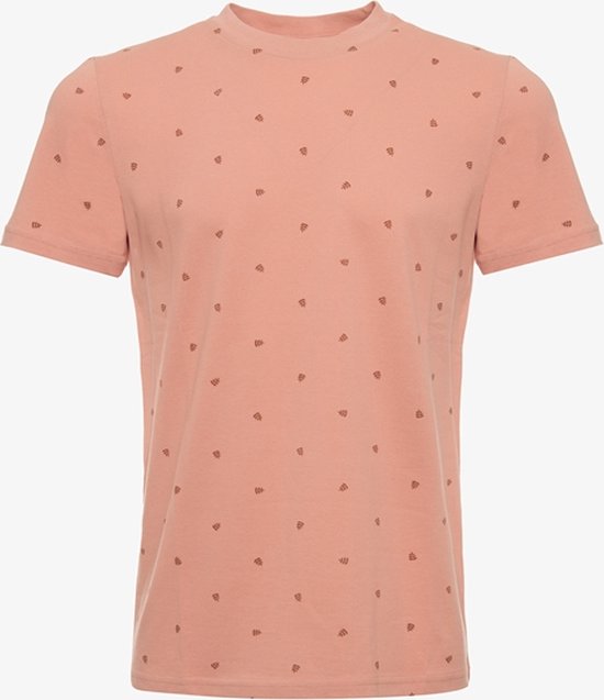 Unsigned heren T-shirt met print roze - Maat XXL
