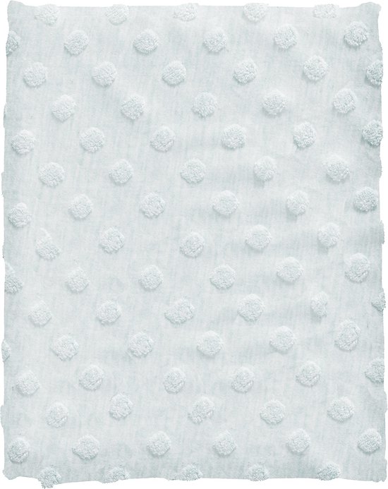 Cottonbaby Wiegdeken - dots - gevoerd met bamboe - lichtblauw - 75x90 cm