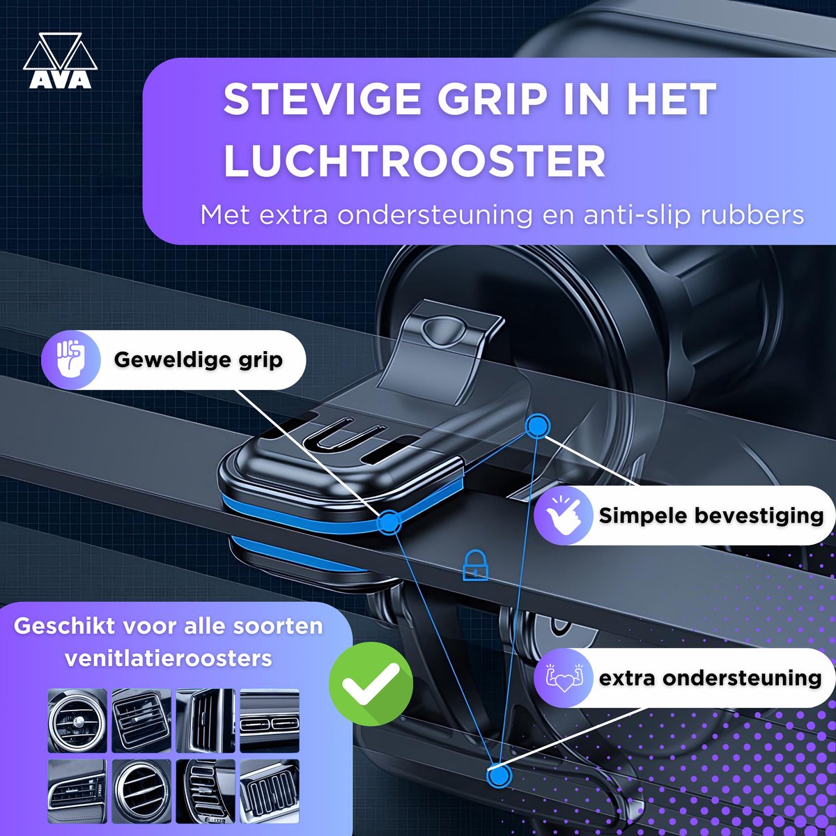 AVA AVA Electronics Telefoonhouder Draadloze Oplader - afbeelding 4