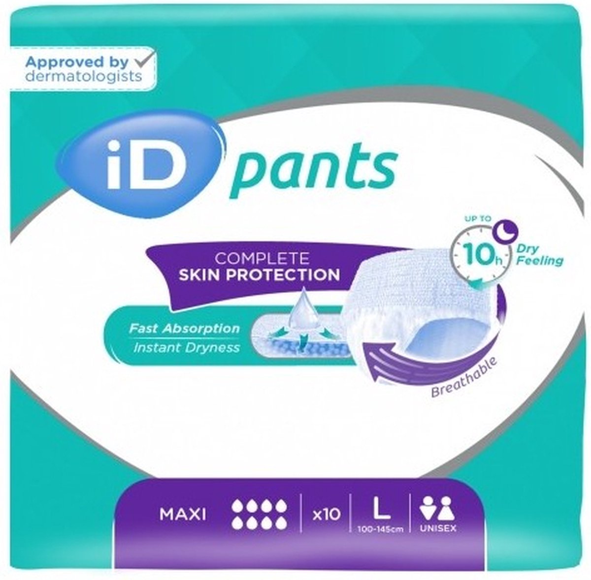 Goedkoopste ID Pants Maxi Large - 8 pakken van 10 stuks