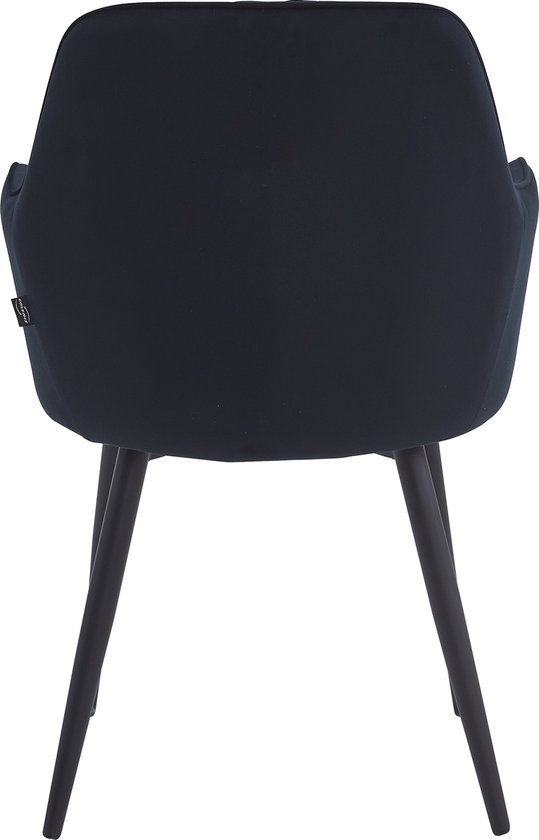 Colenis® - Chaise de salle à manger Laura - Set de 2 - Zwart - Velours - Design