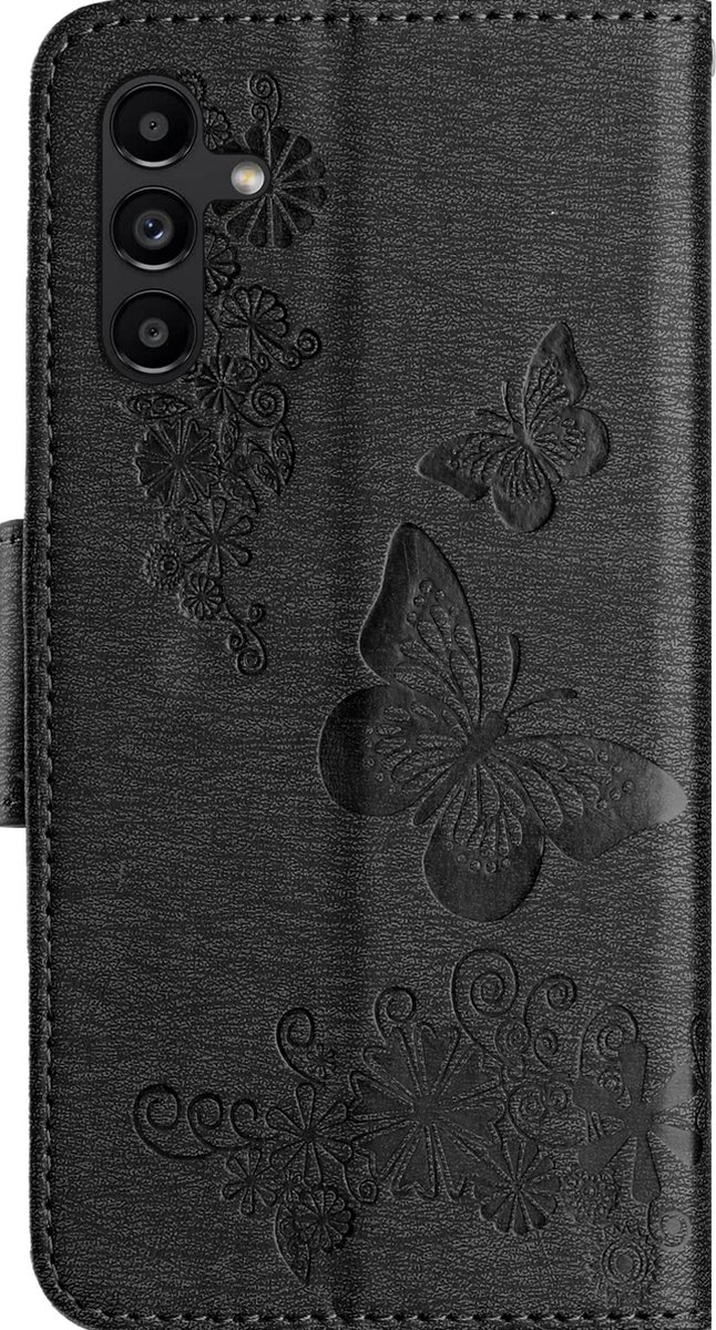 Mobigear Telefoonhoesje geschikt voor Samsung Galaxy A35 Hoesje | Mobigear Butterfly Bookcase Portemonnee | Pasjeshouder voor 2 Pasjes | Telefoonhoesje voor Pinpas / OV Kaart / Rijbewijs - Zwart